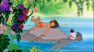 Baloo and Mowgli float
