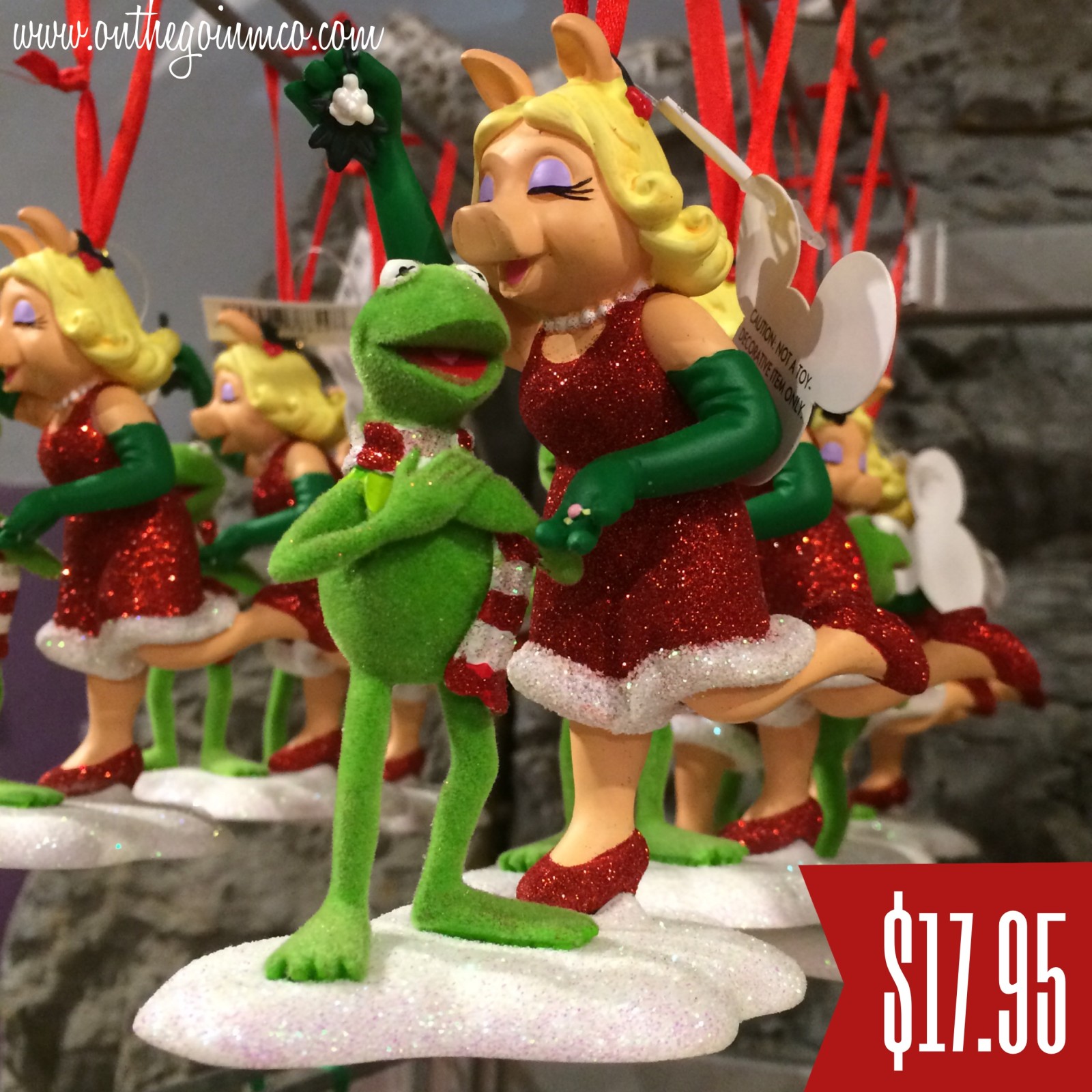 Walt Disney World Christmas Ornaments - Kermit and Piggy