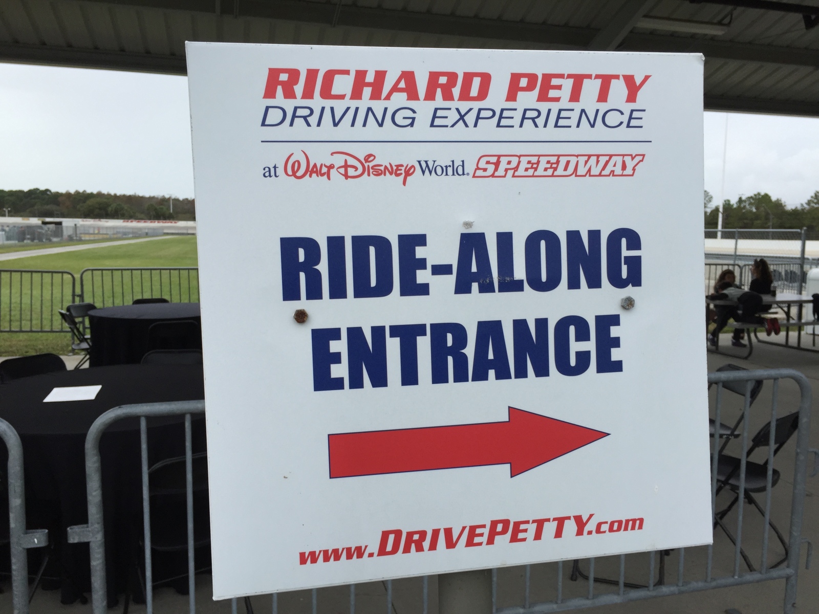 Richard Petty Driving Experience Ride-along sign