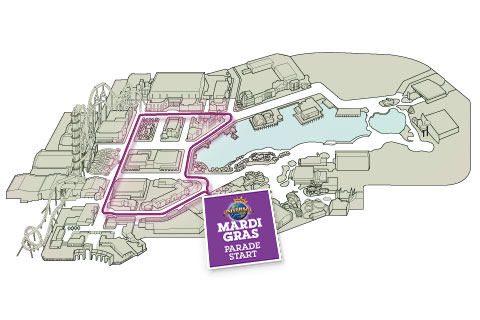 Universal Mardi Gras Parade Map