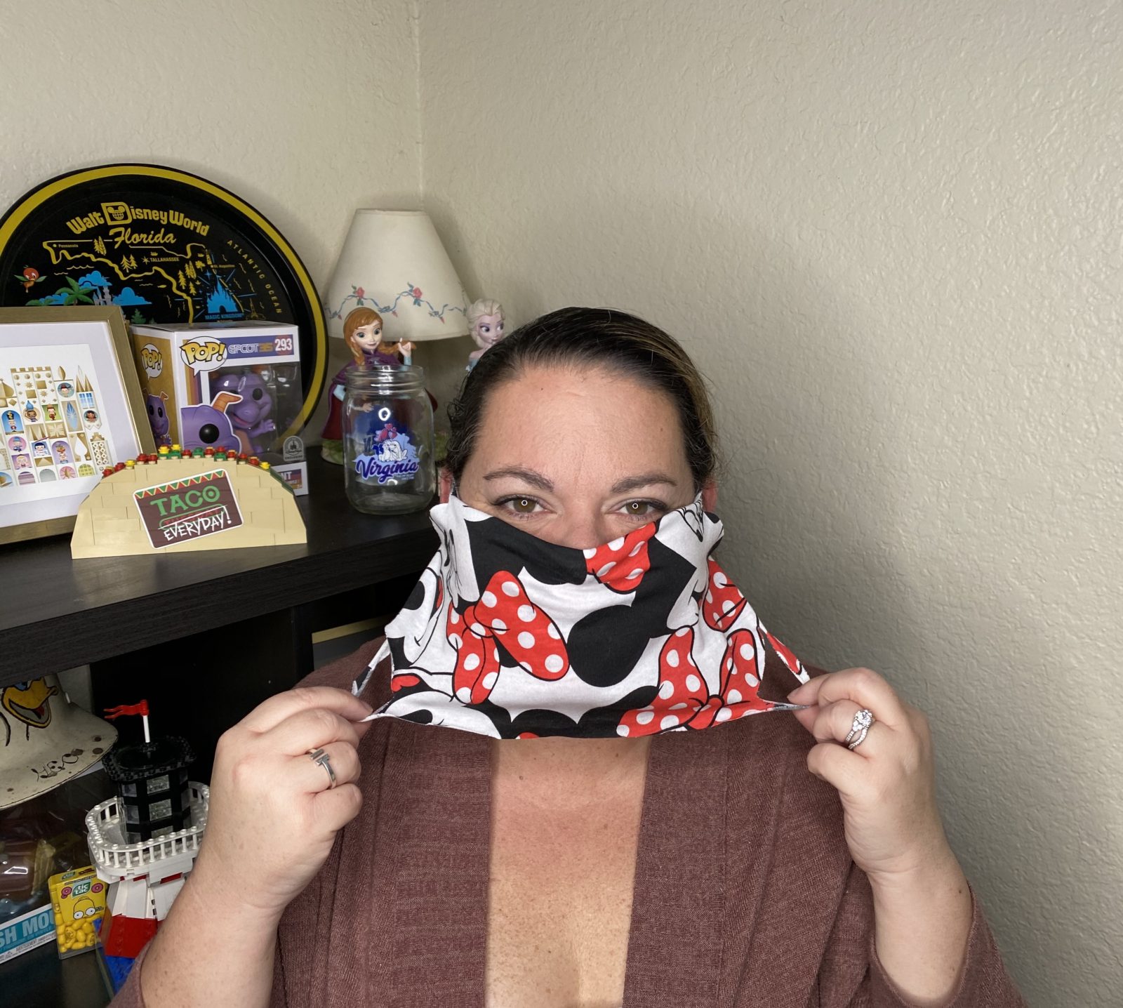 No-Sew T-Shirt Mask DIY - Putting your mask on