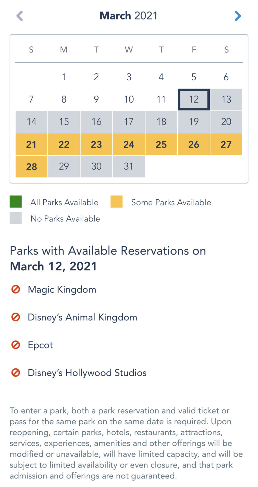 Spring Break 2021 Tips Walt Disney World  Park Pass Calendar